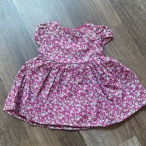 Ralph Lauren Pink Floral Baby Dress with Matching Bloomer